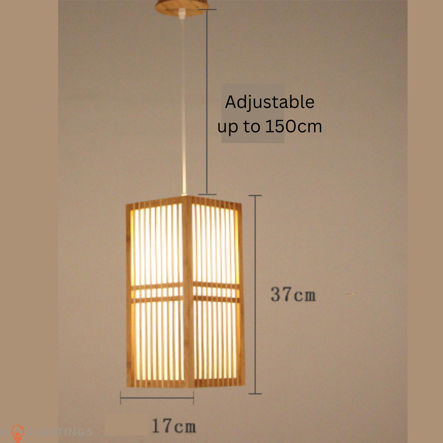 Japanese Handwoven Bamboo Tatami Ceiling Hanging Light