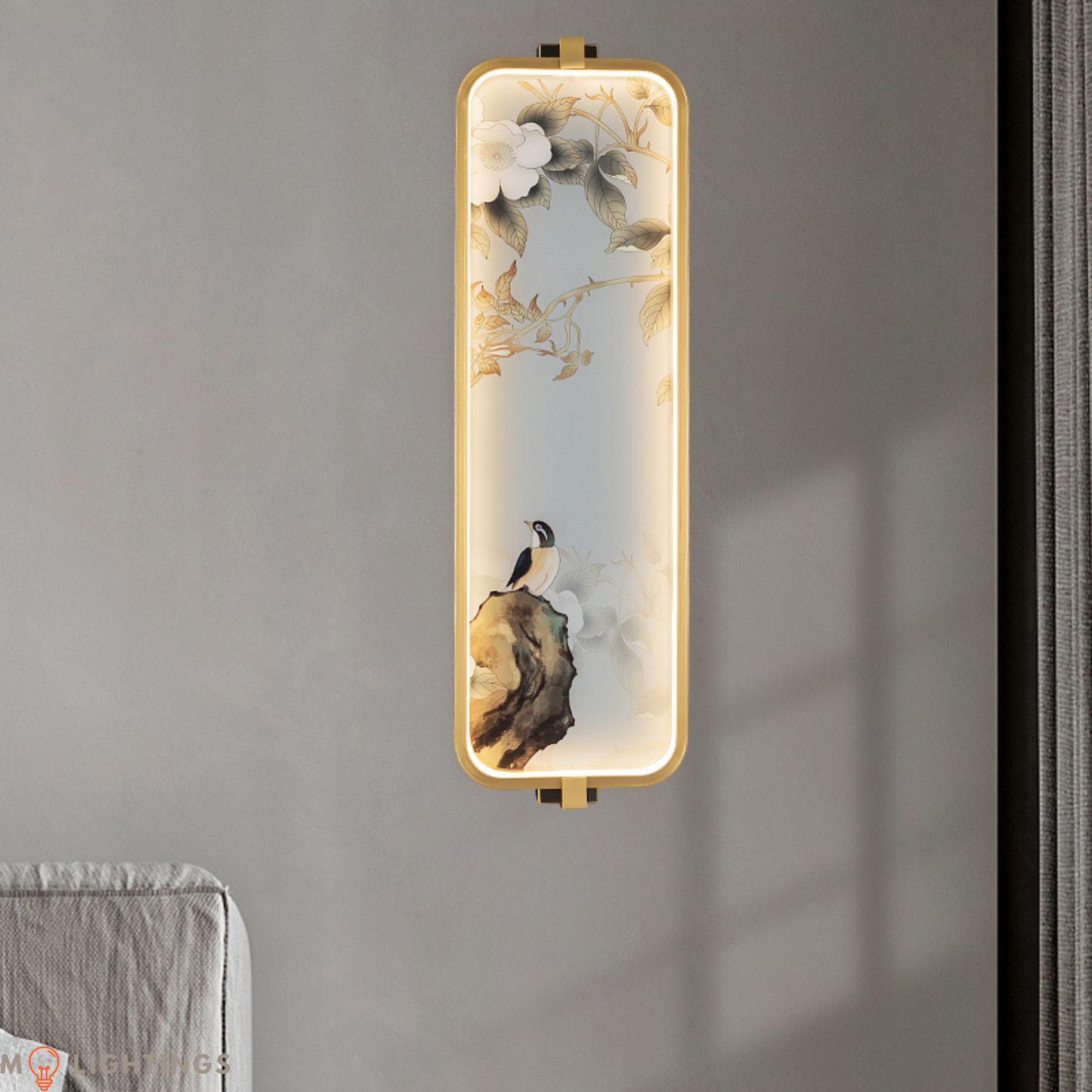 Botanical Birds Garden Wall Accent Lamp