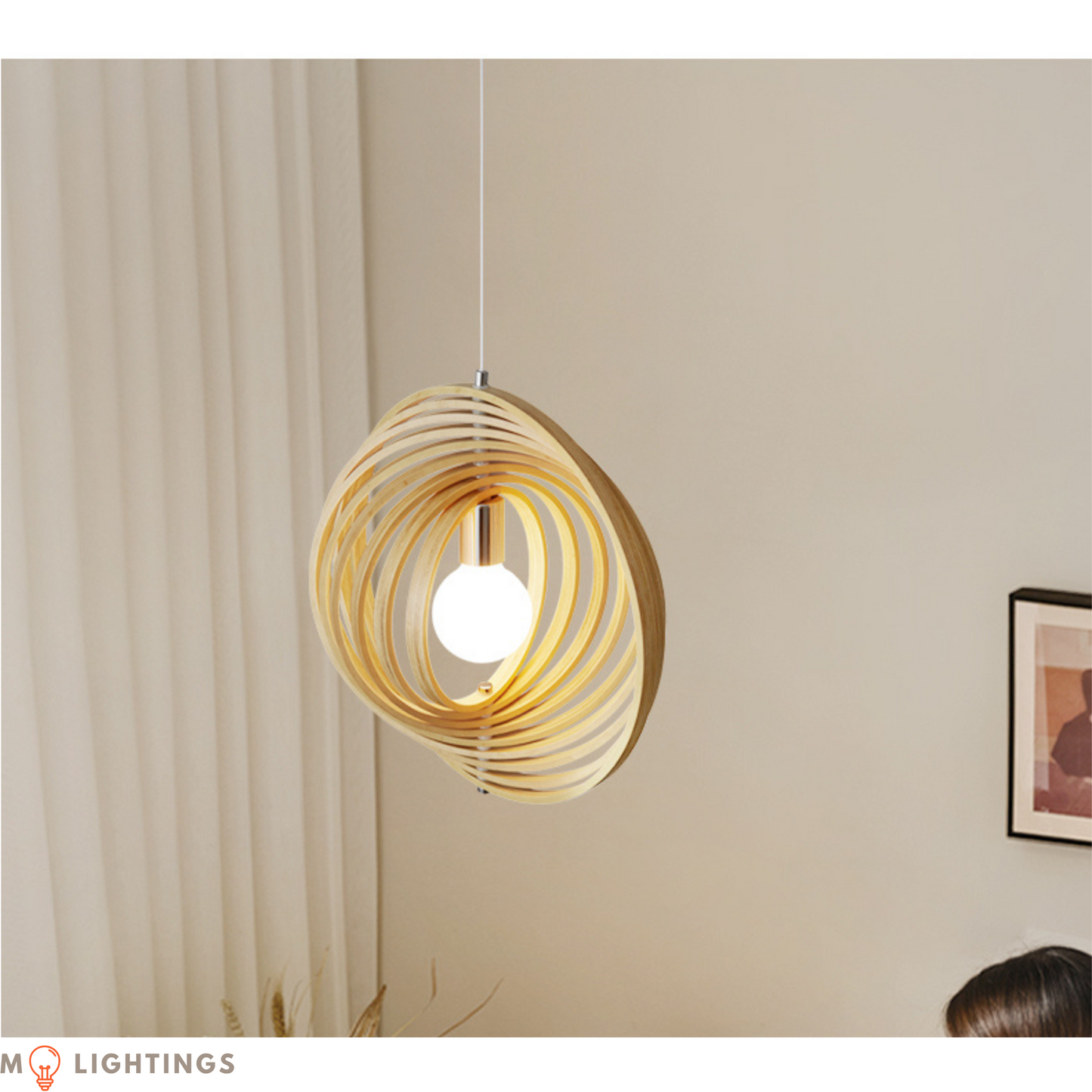 Saturn Rings Wooden Ceiling Pendant Light