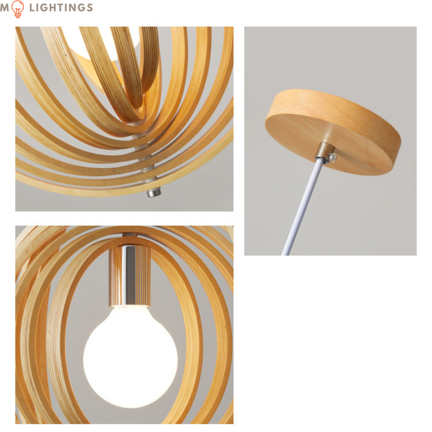 Saturn Rings Wooden Ceiling Pendant Light