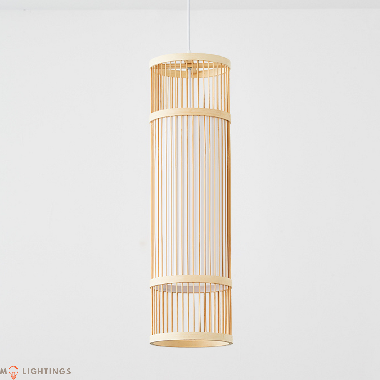 Zen Japanese Cylindrical Bamboo Pendant Light