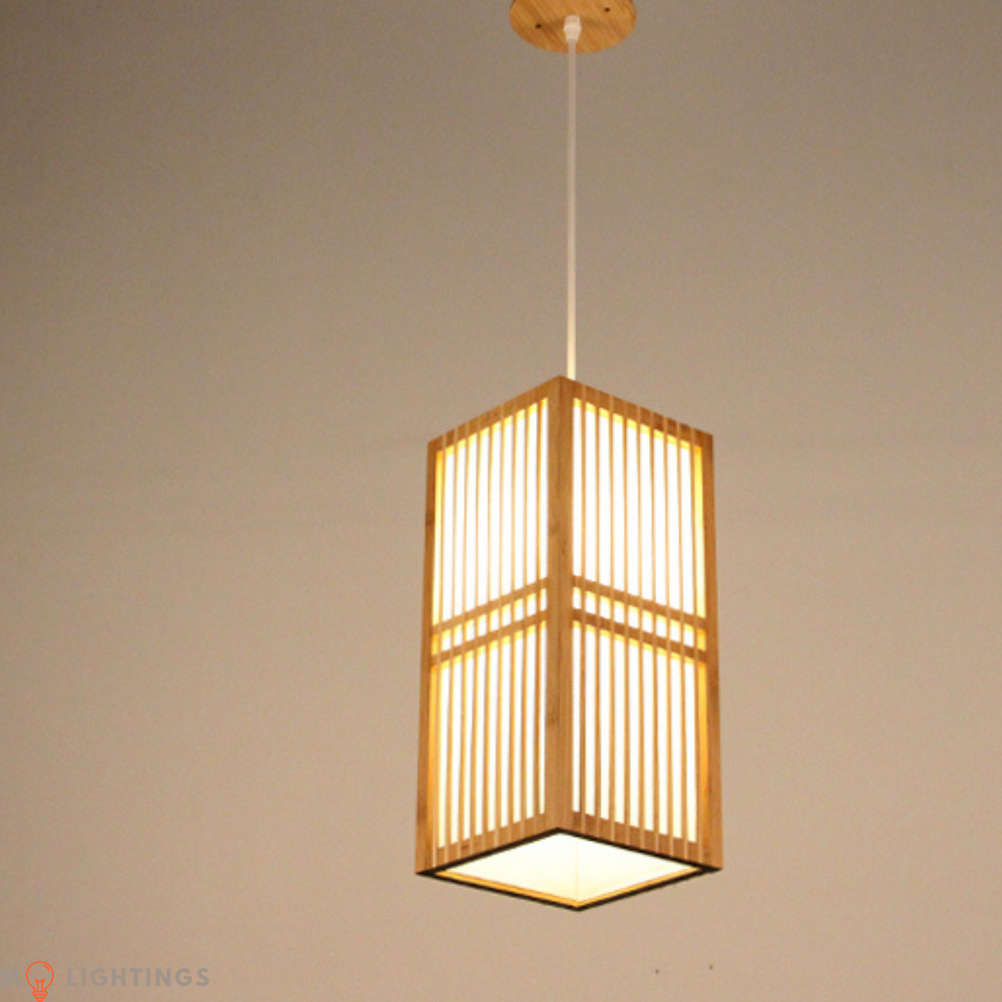 Japanese Handwoven Bamboo Tatami Ceiling Hanging Light