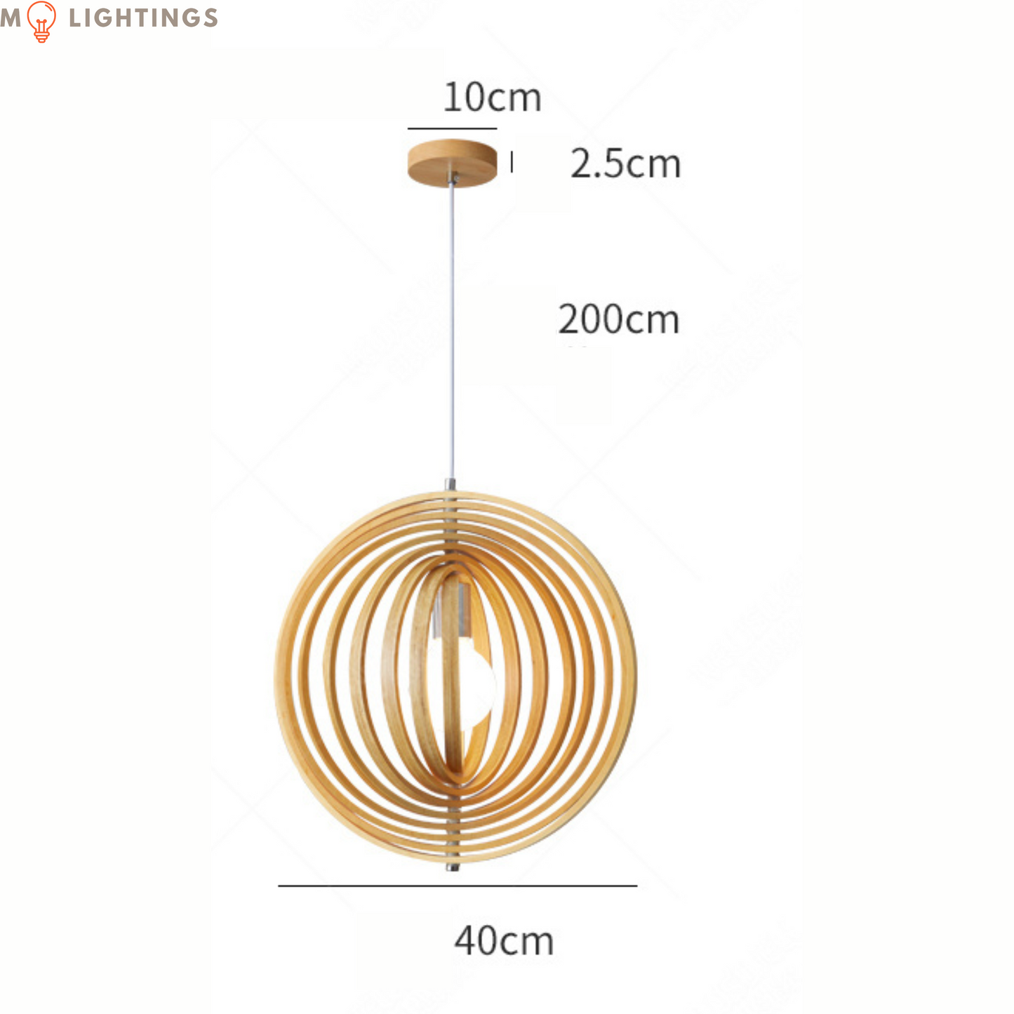 Saturn Rings Wooden Ceiling Pendant Light