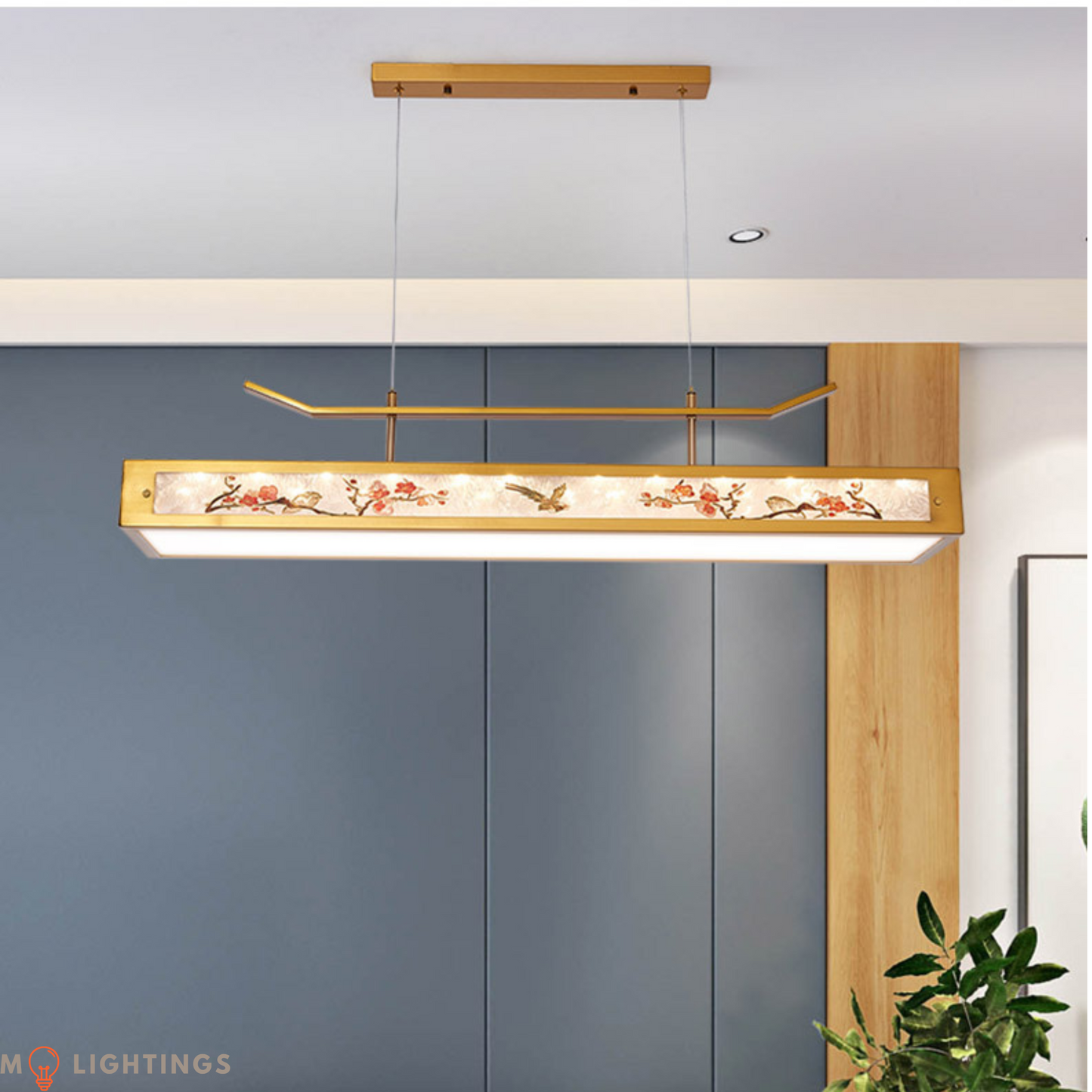 Lotus and Birds Ceiling Light